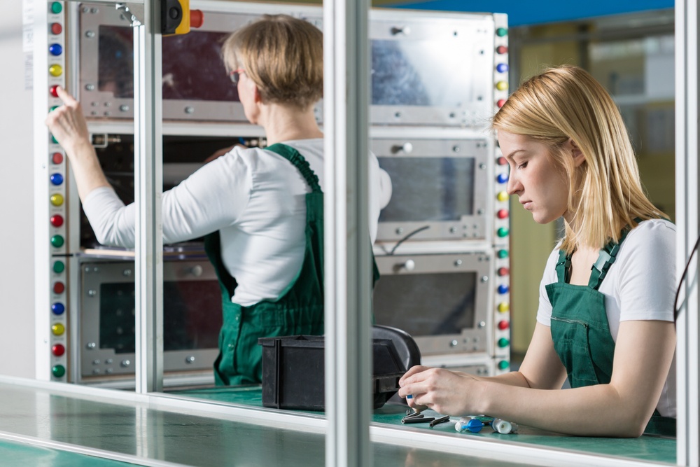 Image of female engineers working in factory-1