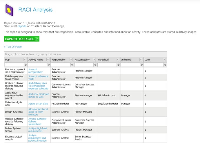 RACI Analysis report